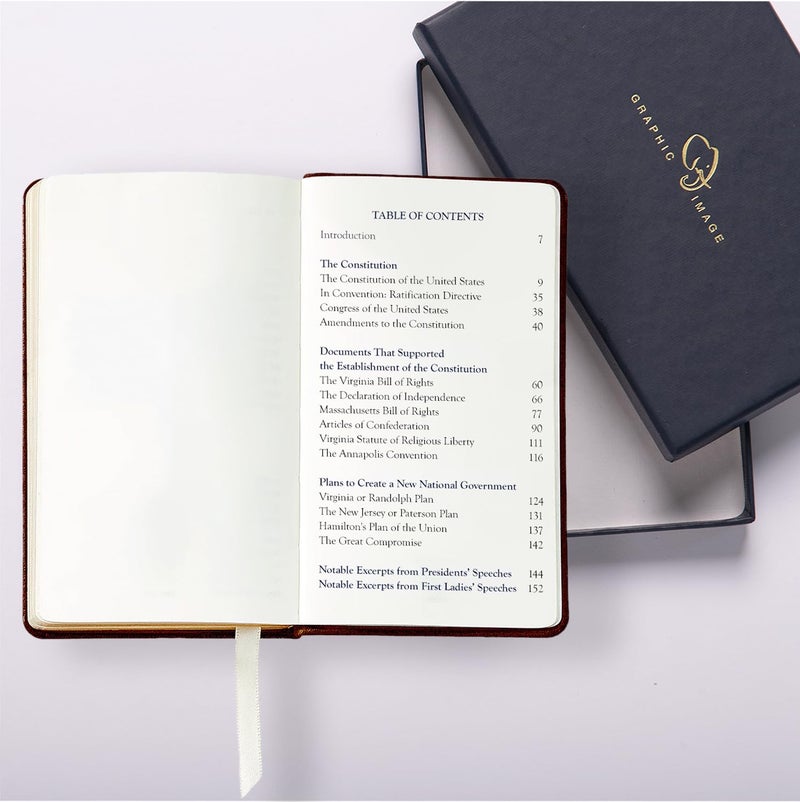 Graphic Image The United States Constitution and Related Documents | Published and Bound in the USA | Genuine Leather Soft Cover | Pocket Size (3.13"" x 5.25""  Black) - Image 2